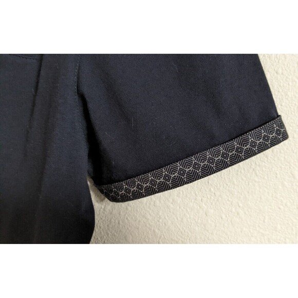 Men's TED BAKER The World is Your Oyster Navy Blue One Pocket Polo SS Shirt 4/LG - Picture 6 of 7